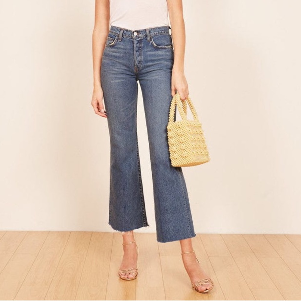 Reformation Petite Mid Crop Flare Jeans